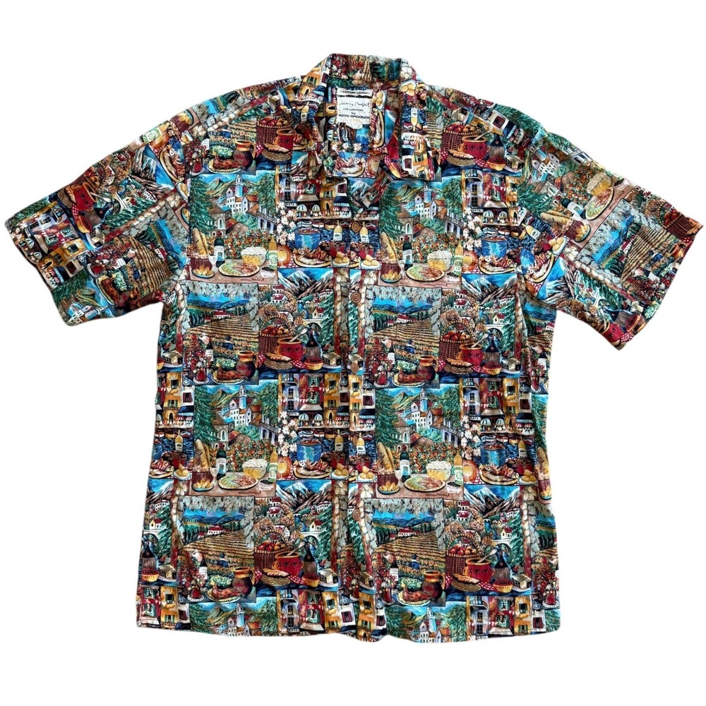 Vintage Reyn Spooner Guy Buffet Egyptian Cotton Shirt Mens L Mediterranean